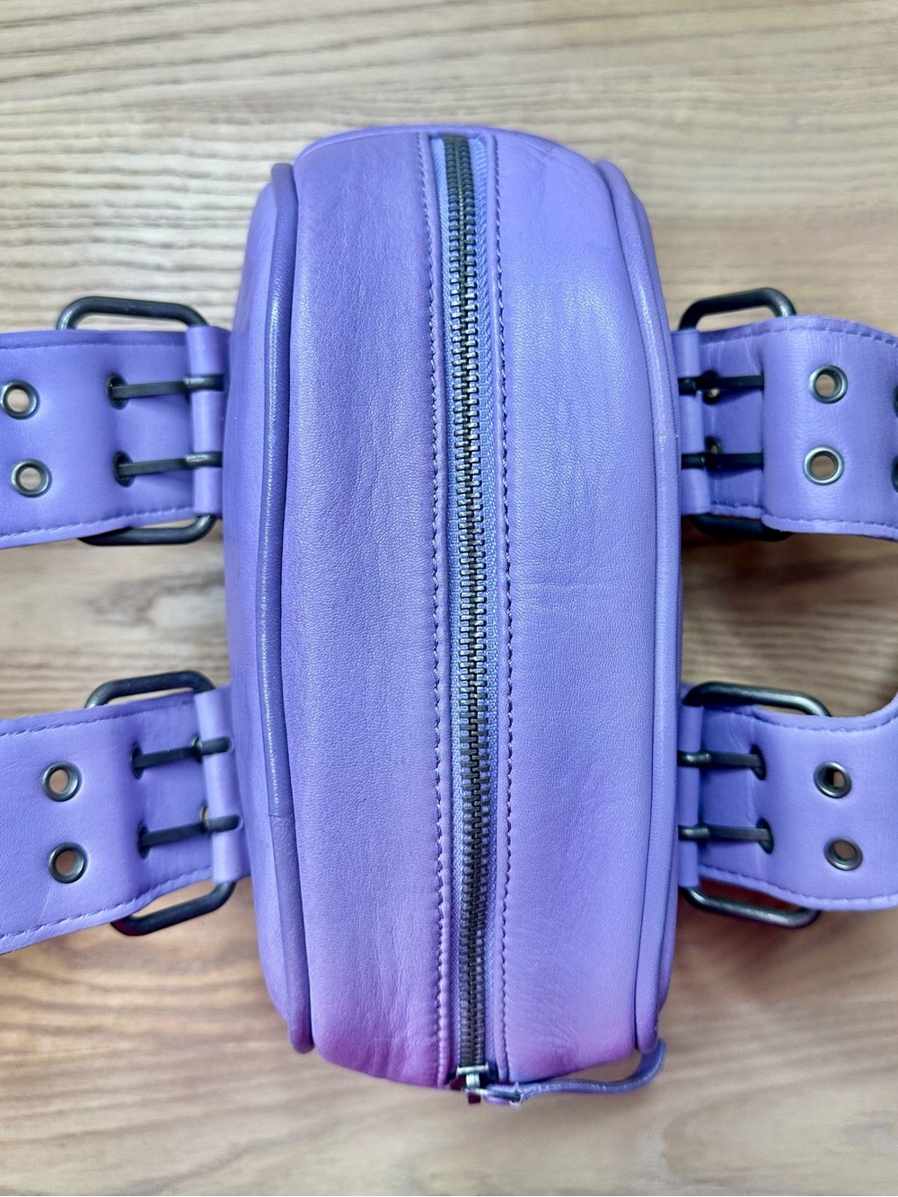 Free People Say Yes Purple Lavender Handbag Mini Faux Leather Vegan Buckle Bag - Picture 3 of 7